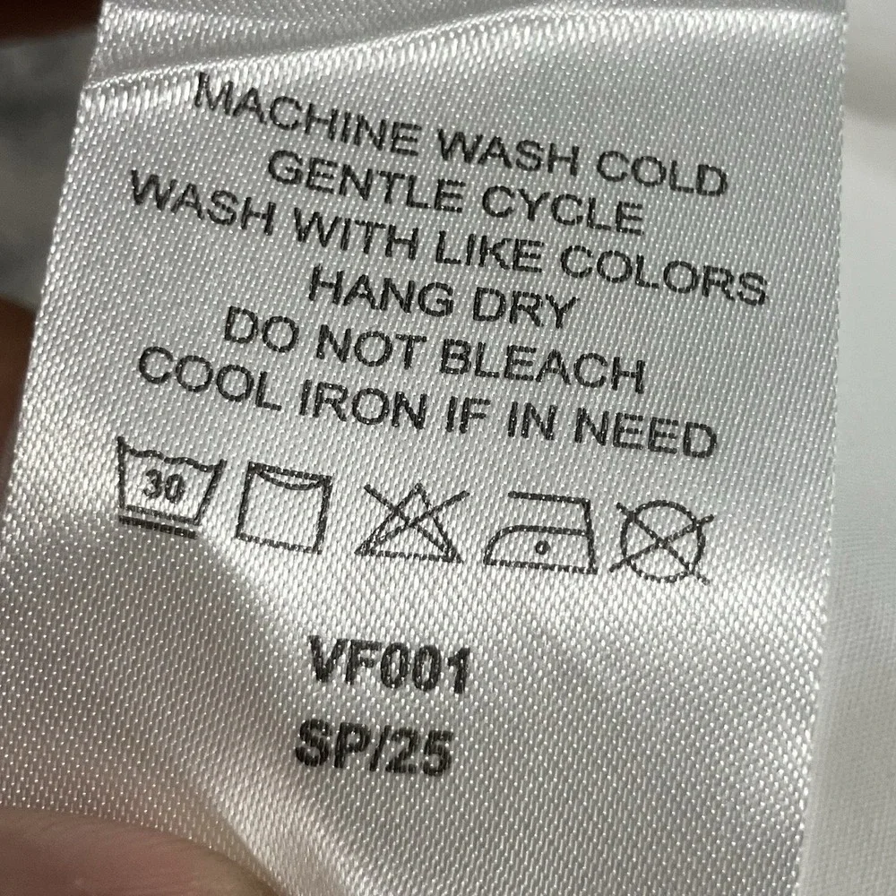 Quince Organic Cotton Poplin White Blouse Womens Size M Split Neck Tie Top - Picture 10 of 12